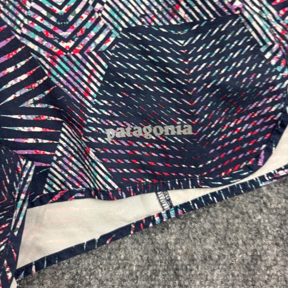 PATAGONIA Womens Nine Trails Running Shorts Navy Blue Geometric Pattern - Medium - Picture 3 of 9